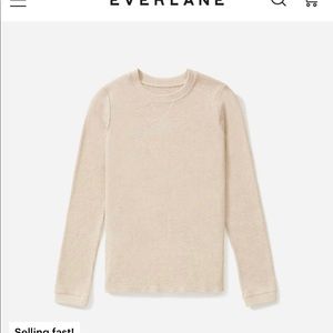 Everlane The Long Sleeve Waffle Tee in Oatmeal